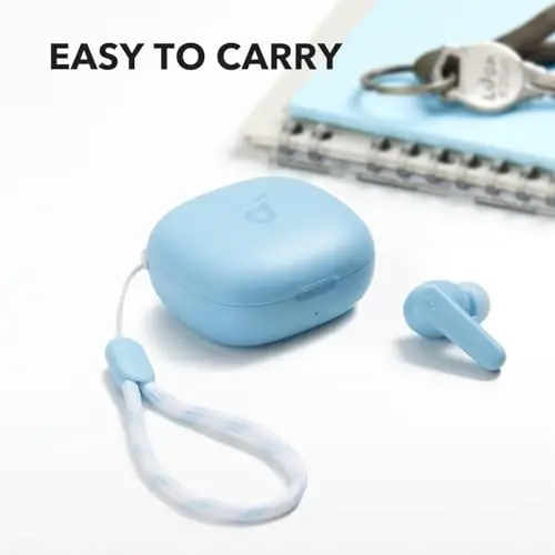 Soundcore by Anker P20i True Wireless Earbuds, 10mm Drivers with Big Bass, Bluetooth 5.3, 30H Long Playtime, Water-Resistant, 2 Mics for AI Clear Calls, 22 Preset EQs, Customization (Light Blue) - 5