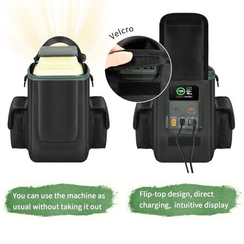 Anker Power Bank bilan mos keladigan Steadtep Yumshoq Sumkasi, 60 000mAh PowerCore Reserve 192Wh, Zaryad Qurilmasi Quvvat Bankini Saqlash Qopqog'i, Batareya USB Kabellari va Aksessuarlar Uchun Ikki Cho'ntak bilan (Faqat Qutsi) - 4