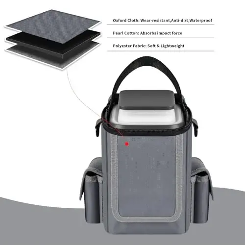 Anker Power Bank bilan mos keladigan yumshoq sumka, 60,000mAh PowerCore Reserve 192Wh, quvvat bankini zaryadlash uchun saqlash qutisi, ikkita cho'ntak batareya USB kabellari va aksessuarlar uchun (faqat quti) (kulrang) - 5