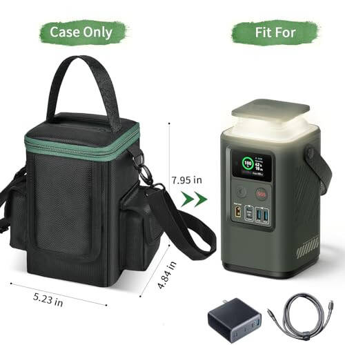 Steadtep Soft Bag Compatible with Anker Power Bank, 60,000mAh PowerCore Reserve 192Wh, Charge Power Bank Storage Case Cover with Two Pockets for Battery Usb Cables and Accessories (Box Only) (Black) - 3