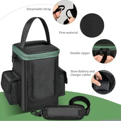 Steadtep Soft Bag Compatible with Anker Power Bank, 60,000mAh PowerCore Reserve 192Wh, Charge Power Bank Storage Case Cover with Two Pockets for Battery Usb Cables and Accessories (Box Only) (Black) - 4