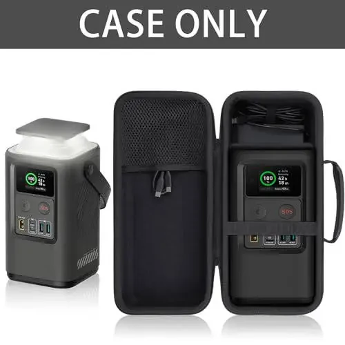 Anker PowerCore Reserve 192Wh Power Bank 60,000mAh LiFePO4 Portativ Zaryadlovchi Qurilmasi 60W bilan mos keladigan co2CREA Qattiq Qopqoq, Qora Qopqoq - 2