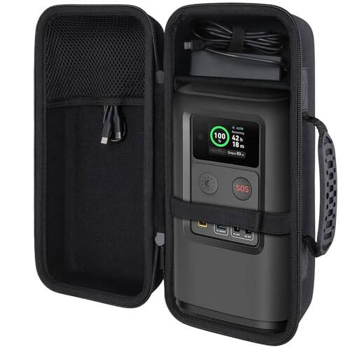 co2CREA Hard Travel Case Compatible with Anker PowerCore Reserve 192Wh Power Bank 60,000mAh LiFePO4 Portable Charger 60W Portable Power, Black Case - 1