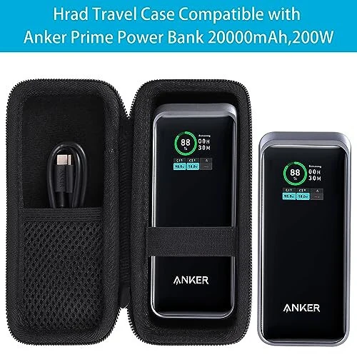 Anker Prime Power Bank 12000mAh 130W/20000mAh,200W uchun Khanka qattiq sayohat sumkasi almashinuvi - 3