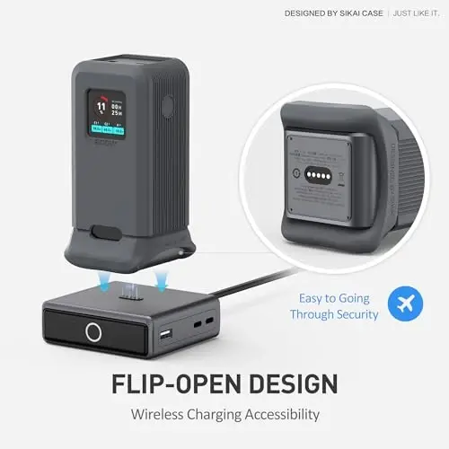 Anker Prime Power Bank 20,000mAh 200W 1/4 dyuymli gayka teshigi, TF/SM karta saqlash uchun silikon g'ilof. Faqat Anker 200W Prime Power Bank bilan mos keladi. Himoya qopqog'i chang o'tkazmaydigan yumshoq (kulrang) - 3