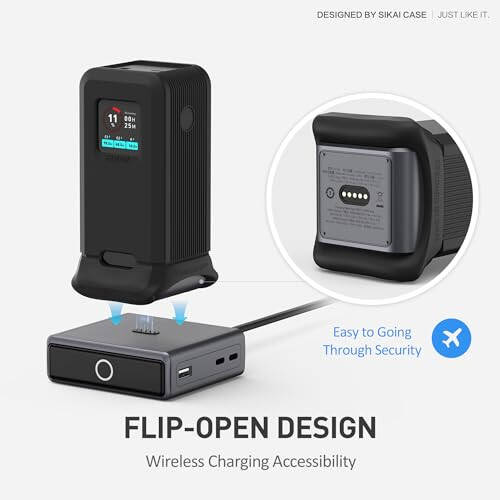 Silicone Case for Anker Prime Power Bank 20,000mAh 200W 1/4-inch nut Hole, TF/SM Card Storage Reserved Only Compatible with Anker 200W Prime Power Bank Protective Cover Dustproof Soft (Black) - 3