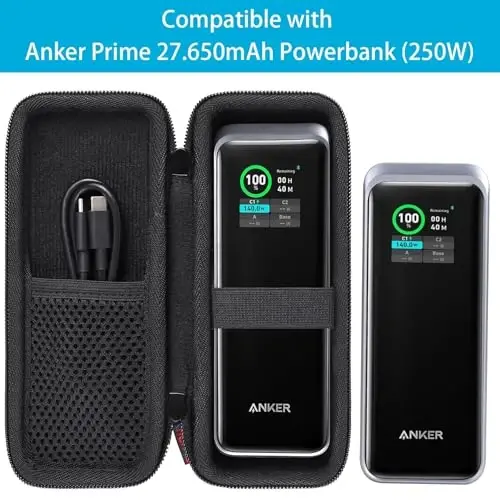 khanka for Anker Prime Power Bank 27650mAh 250W Traveling Case,Case Only (Black) - 5