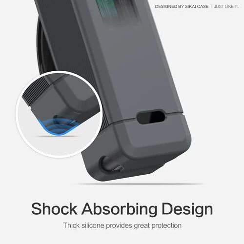 Anker Prime Power Bank 27,650mAh 250W uchun silikon qopqoq, 1/4 dyuymli gayka teshigi, TF/SM karta saqlash joyi, Anker 250W Prime Power Bank bilan mos keladigan changdan himoya qiluvchi yumshoq qopqoq, tutqichli (kulrang) - 4