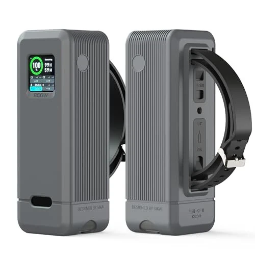 Anker Prime Power Bank 27,650mAh 250W uchun silikon qopqoq, 1/4 dyuymli gayka teshigi, TF/SM karta saqlash joyi, Anker 250W Prime Power Bank bilan mos keladigan changdan himoya qiluvchi yumshoq qopqoq, tutqichli (kulrang) - 6