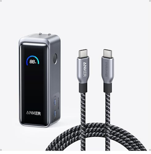 Anker Prime USB C - USB C Kablosu, 240W 6 ft Prime 9,600mAh 65W Güç Bankası - 4