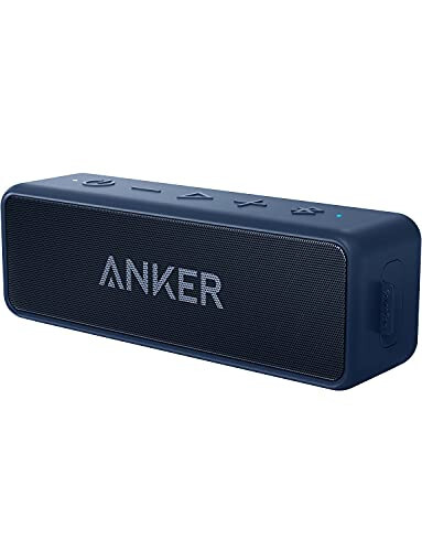 Anker Soundcore 2 12W Portable Wireless Bluetooth Speaker, Better Bass, IPX7 Water Resistant and Built-in Mic, 24-Hour Playtime, 66 ft Bluetooth Range, Dual-Driver Speaker (New) - Blue (Renewed) - 1