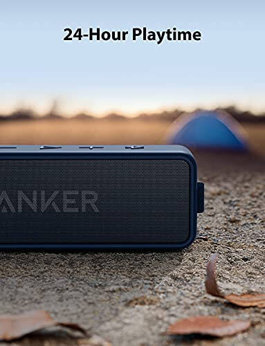 Anker Soundcore 2 12W Portable Wireless Bluetooth Speaker, Better Bass, IPX7 Water Resistant and Built-in Mic, 24-Hour Playtime, 66 ft Bluetooth Range, Dual-Driver Speaker (New) - Blue (Renewed) - 5