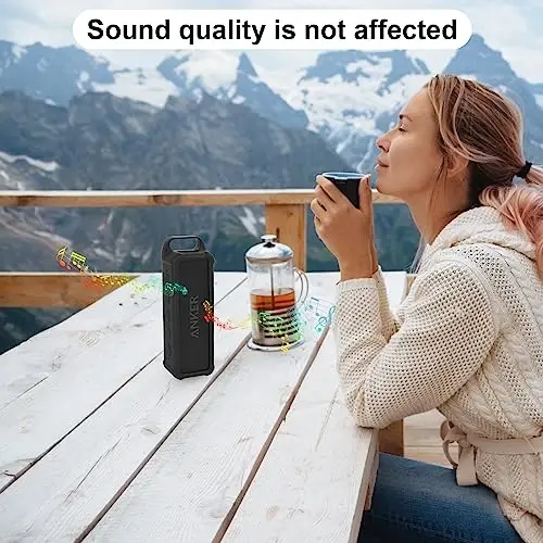 TXEsign Silicone Case Compatible with Anker Soundcore 2 Portable Speaker, Protective Travel Case Cover with Handle and Carabiner for Anker Soundcore 2 Speaker (Black) - 6