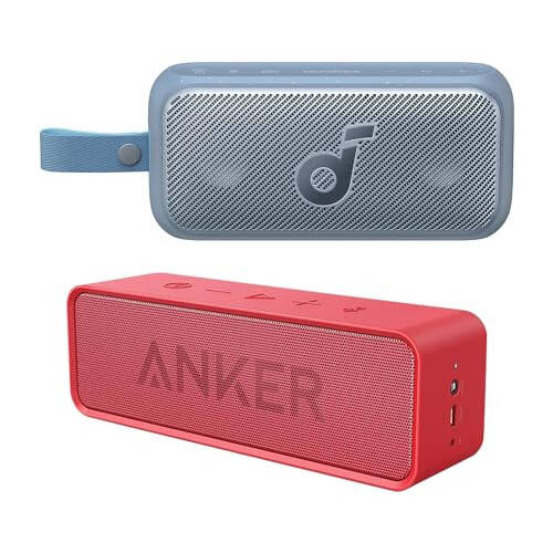 Anker Soundcore Bluetooth Speaker & Motion 300 Wireless Hi-Res Portable Speaker with BassUp, Bluetooth Speaker with SmartTune Technology, 30W Stereo Sound, 13H Playback, and IPX7 Waterproof - Red - 1