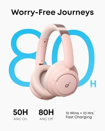 soundcore Life Q30 by Anker, Hybrid Active Noise Cancelling Headphones with Multiple Modes, Hi-Res Sound, Custom EQ via App, 50H Playtime, Comfortable Fit, Bluetooth, Multipoint Connection - 4