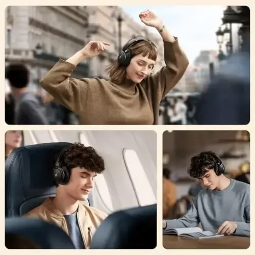 soundcore Life Q30 by Anker, Hybrid Active Noise Cancelling Headphones with Multiple Modes, Hi-Res Sound, Custom EQ via App, 50H Playtime, Comfortable Fit, Bluetooth, Multipoint Connection - 4