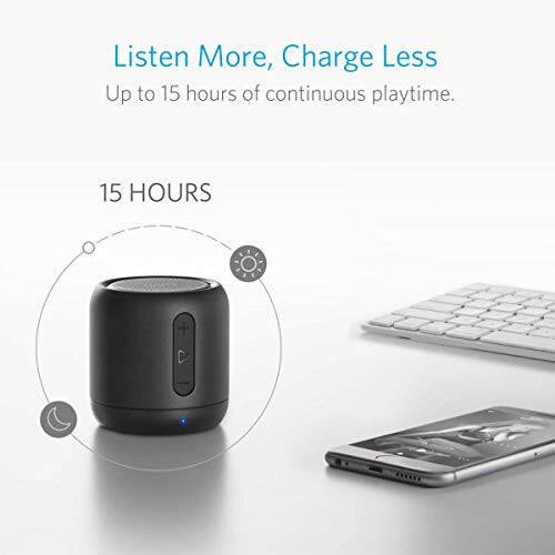 Anker Soundcore Mini, 15 soatlik o'ynash vaqti, 20 metrlik Bluetooth diapazoni, kuchaytiriilgan bas, shovqinni bekor qiluvchi mikrofonli super-ko'chma Bluetooth karnayi (yangilangan) - 6