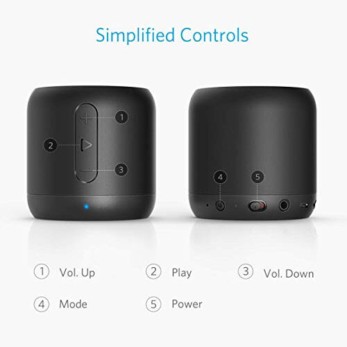 Anker Soundcore Mini, 15 soatlik o'ynash vaqti, 20 metrlik Bluetooth diapazoni, kuchaytiriilgan bas, shovqinni bekor qiluvchi mikrofonli super-ko'chma Bluetooth karnayi (yangilangan) - 7