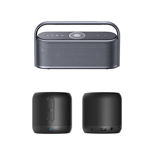 Anker Soundcore Mini, Süper Taşınabilir Bluetooth Hoparlör & Soundcore Motion X600 Taşınabilir Bluetooth Hoparlör Kablosuz Yüksek Çözünürlüklü Uzamsal Ses, 50W Ses, IPX7 Su Geçirmez, 12 Saat Uzun Çalma Süresi, Pro EQ - 1