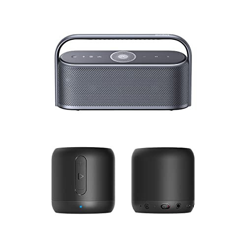 Anker Soundcore Mini, суперпортативный Bluetooth-динамик & Soundcore Motion X600 Портативный Bluetooth-динамик с беспроводным пространственным звуком Hi-Res, 50 Вт звука, водонепроницаемость IPX7, 12 часов продолжительной работы, Pro EQ - 1