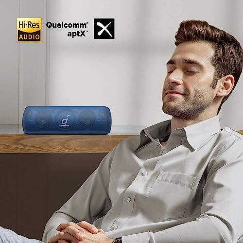 Anker Soundcore Motion+ Bluetooth Speaker with Hi-Res 30W Audio, Extended Bass and Treble, Wireless HiFi Portable Speaker with App, Customizable EQ, 12-Hour Playtime, IPX7 Waterproof, and USB-C, Blue - 8