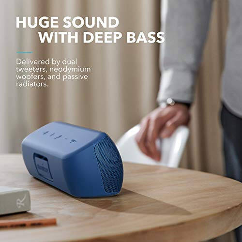 Anker Soundcore Motion+ Bluetooth Speaker with Hi-Res 30W Audio, Extended Bass and Treble, Wireless HiFi Portable Speaker with App, Customizable EQ, 12-Hour Playtime, IPX7 Waterproof, and USB-C, Blue - 4