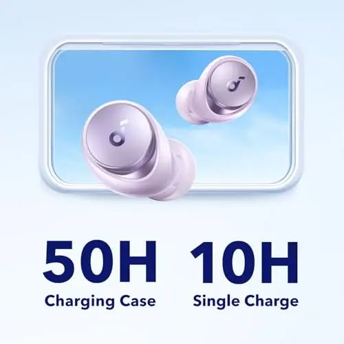 Soundcore by Anker Space A40 Auto-Adjustable Active Noise Cancelling Wireless Earbuds, Reduce Noise by Up to 98%, 50H Playtime, Hi-Res Sound, Comfortable Fit, App Customization, Wireless Charge - 4