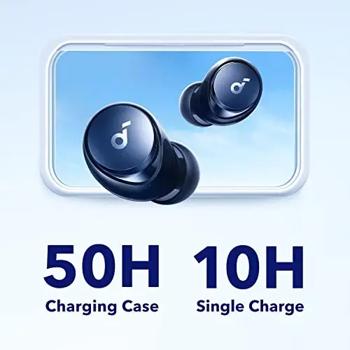 Anker tomonidan Soundcore Space A40 Avtomatik sozlanadigan faol shovqinni bekor qiluvchi simsiz quloqchinlar, Shovqinni 98% gacha kamaytirish, 50 soat o'ynash vaqti, Yuqori aniqlikdagi ovoz, Qulay joylashish, Ilova sozlash, Simsiz zaryadlash (Moviy) 