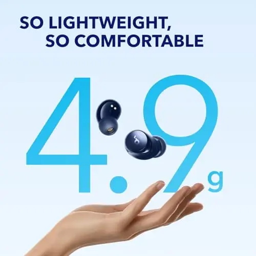 Anker tomonidan Soundcore Space A40 Avtomatik sozlanadigan faol shovqinni bekor qiluvchi simsiz quloqchinlar, Shovqinni 98% gacha kamaytirish, 50 soat o'ynash vaqti, Yuqori aniqlikdagi ovoz, Qulay joylashish, Ilova sozlash, Simsiz zaryadlash (Moviy) - 6