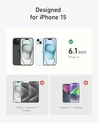 Anker Ultra Magnetic for iPhone Case with Sturdy 360° Ring Stand, Military-Grade Shockproof Kickstand Compatible with MagSafe (for iPhone 15, Clear) - 6