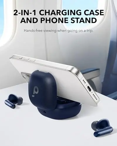 Soundcore P40i by Anker, Noise Cancelling Wireless Earbuds, Adaptive Noise Cancelling to Environments, Heavy Bass, 60H Playtime, 2-in-1 Case and Phone Stand, IPX5, Wireless Charging, Bluetooth 5.3 - SOUNDCORE (1)