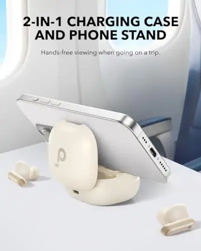 Soundcore P40i by Anker, Noise Cancelling Wireless Earbuds, Adaptive Noise Cancelling to Environments, Heavy Bass, 60H Playtime, 2-in-1 Case and Phone Stand, IPX5, Wireless Charging, Bluetooth 5.3 - 2