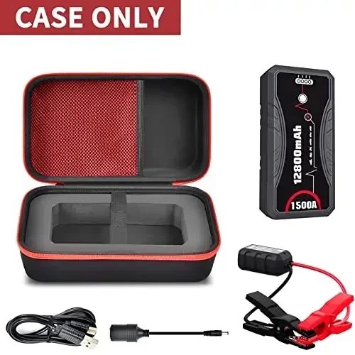 ANKHOH Carrying Case Compatible with NEXPOW Car Jump Starter, Fits for 1500A Peak 12800mAh Battery Starter Q10S/ T11F, Portable Storage Box for Car Battery Charger and Jumper Cables(Case ONLY) - 2