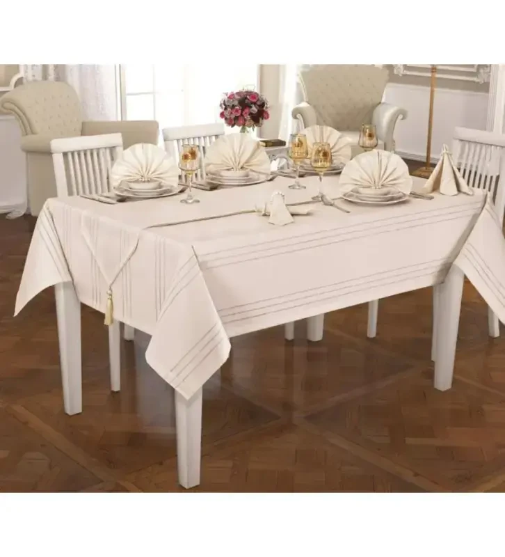Anna Karina 26 Piece Tablecloth Set Spring Cream - MODAZONE