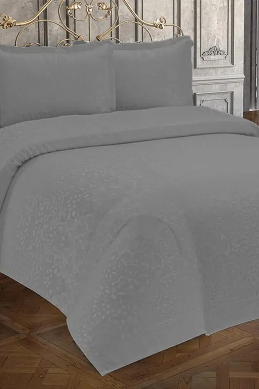 Anna Karina 3 Piece Double Bed Cover Set Royal Grey - 2