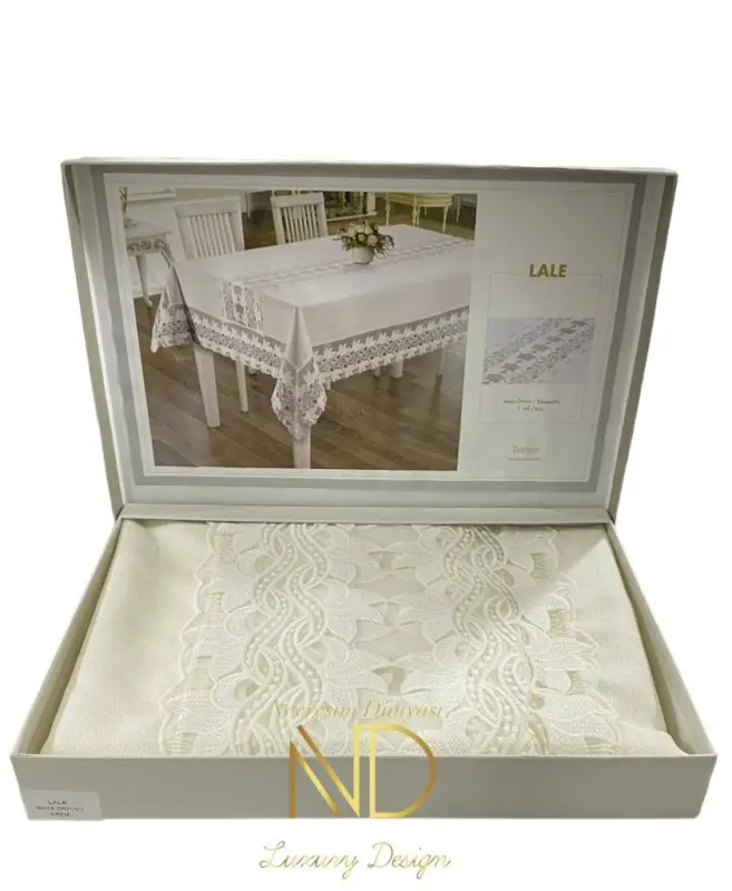 Anna Karina Tablecloth Tulip Cream - NEVRESIMDUNYASI