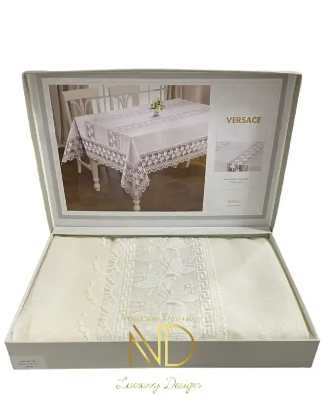 Anna Karina Tablecloth Versace Cream - NEVRESIMDUNYASI