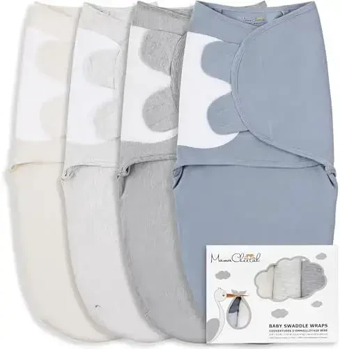 Mama Cheetah Baby Swaddle Sack 3-6 Month, Organic Cotton Swaddling Sleep Sack, Infant Swaddle Blanket, Swaddle Wrap for Large Babies, Easy Swaddles for Girl, 4-Pack - 1