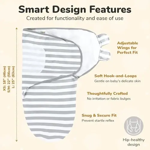 Mama Cheetah Preemie Swaddle Sack, Organic Swaddle Sleep Sacks for Preemies, Preemie Swaddling Blanket Wrap, Easy Swaddles for Premature Baby Boy Girl 4-7 lbs, Newborn Essentials, 3-Pack, Grey - ORGANIC (1)