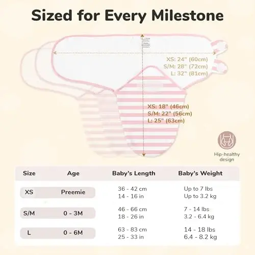 Mama Cheetah Preemie Swaddle Sack, Organic Cotton Sleep Sacks - Easy Swaddles for Premature Baby Girl Blanket Wrap, 4-7 lbs, Newborn Essentials, 3-Pack, Pink - 4