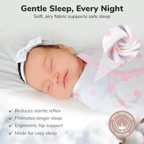 Anne Çita Prematüre Kundak Tulumu, Organik Pamuk Uyku Tulumları - Prematüre Kız Bebek Battaniye Sarma için Kolay Kundaklar, 1,8-3,2 kg, Yenidoğan Gereçleri, 3'lü Paket, Pembe - 7