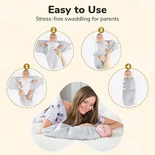 Mama Cheetah Preemie Swaddle Sack, Organic Swaddling Sleep Sacks for Preemies, Preemie Swaddle Blanket Wrap, Easy Swaddles for Premature Baby Boy Girl 4-7 lbs, Newborn Essentials, 3-Pack - 3