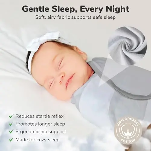 Anne Çita Prematüre Kundak Tulumu, Prematüreler için Organik Kundaklama Uyku Tulumları, Prematüre Kundak Battaniyesi, Prematüre Erkek Bebek Kız 4-7 lbs için Kolay Kundaklar, Yenidoğan Temel İhtiyaçları, 3'lü Paket - 7