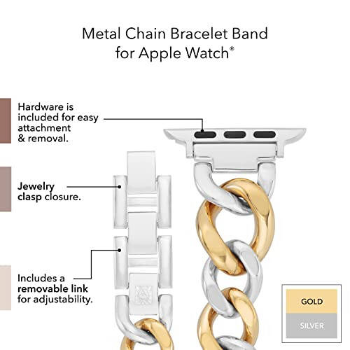 Anne Klein Fashion Chain Bracelet for Apple Watch, Secure, Adjustable, Apple Watch Replacement Band, Fits Most Wrists - 5