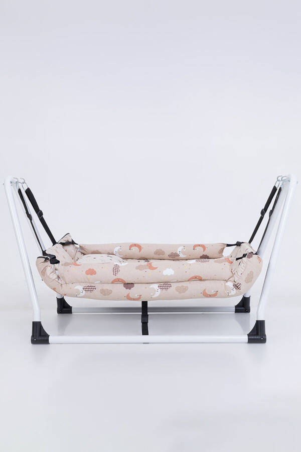 Anne Yanı Hamak Lüks Pamuklu Kumaş Silinebilir Hamak-Kahve - 1