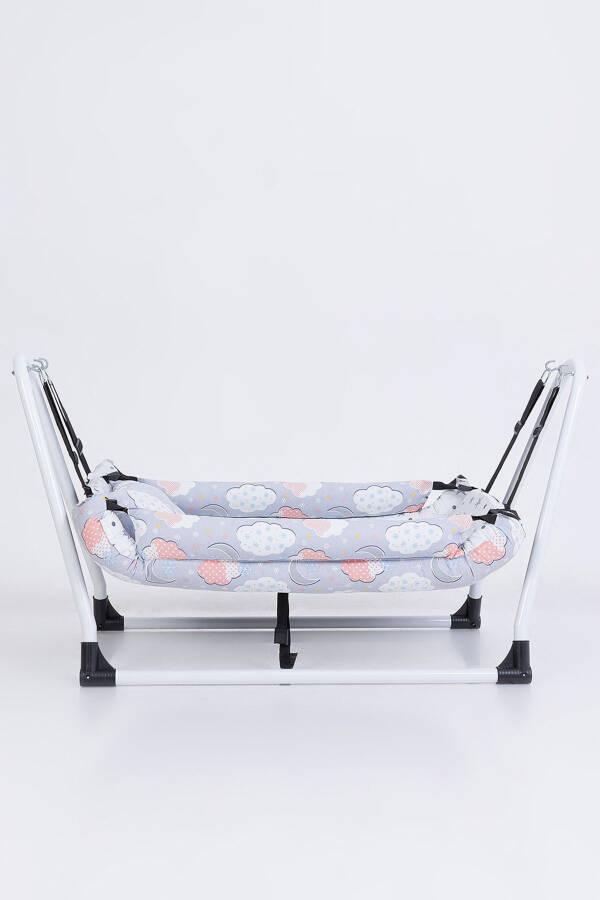 Anne Yanı Hamak Lüks Pamuklu Kumaş Silinebilir Hamak-Gri - 1