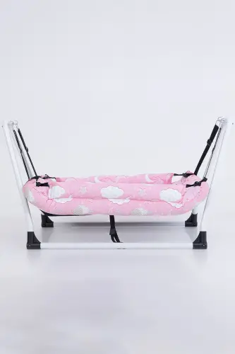 Anne Yanı Hamak Lüks Pamuklu Kumaş Silinebilir Hamak - Pembe 