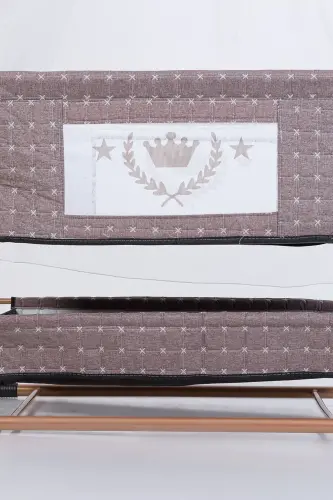 Anne Yanı Sepet Beşik Tekerlekli Lüks Beşik-Kahve - 3