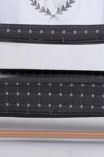 Anne Yanı Sepet Beşik Tekerlekli Lüks Beşik-Koyu Gri - 7