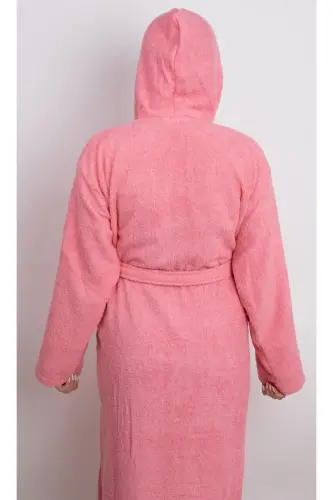 Anor guli rangli AVS bukle kapüşonli model xalat (S-M-L-XL-2XL-3XL-4XL) Katta va tana - Anor guli - 4